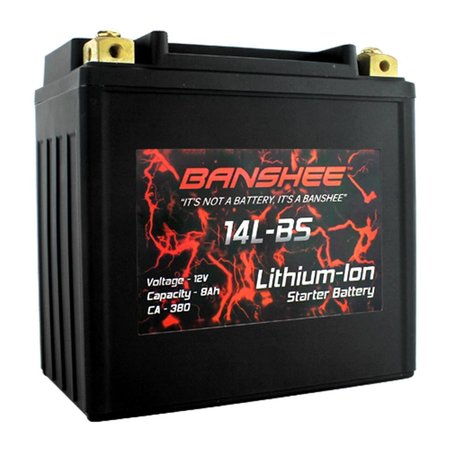 BANSHEE Lithium-Ion Motorcycle Battery Replaces 65958-04 DLFP14L-BS